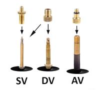 Gdfnmogo 21/16/9 Pieces For Bicycle Valve Adapter Set for SV AV DV Valves, Compatible with Valve Replacement, Copper Plastic Fasteners for Bike(21件套)