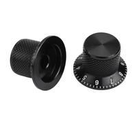 Gdfnmogo 25mm Aluminum Solid 2pcs Potentiometer Knob Silver Volume Adjustment Knob 6mm Hole Eltric Guitar Accessories 17mm Top Core Boom Black Cap Gold(SILVER)
