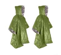 Gdfnmogo 2Pack Thermal Rain Coat,Outdoor Portable Raincoat, Highly Visible,Survival Rain,Survival Blanket
