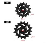 Gdfnmogo 2pcs 14T and 16T Rear Derailleur Pulleys Guide Wheels for For SRAM GX AXS Eagle 12-Speed Bicycles, Nylon Plastic with Steel Bearings and