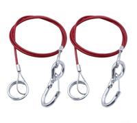Gdfnmogo 2pcs 1m Breakaway Safety Ropes 4mm Diameter with Brake Cable Hook Tear-Off Design for Securing Trailers and Caravans, 304 Stainless Steel