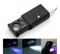 Gdfnmogo 30/60X Jewelry Magnifier with LED Light, Foldable Pocket Loupe for Gemstone, Watch, Stamp Inspection - Black