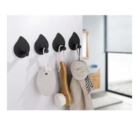Gdfnmogo 304 Stainless Steel Baroom Hook Water Drop Wall Hanr, Punch Brushed Finish No Drill Robe Hook, Towel Holder for Tile, Glass, Metal or Smoo s(A)
