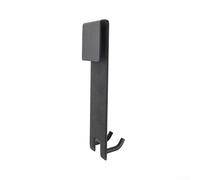 Gdfnmogo 304 Stainless Steel Punch- Shower Door Hook with Non-Slip Sponge Pad for Towels and Robes, Removable Double Hook for Frameless Glass Doors up to 3/8 Inch Thick(Hook (Black))