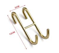 Gdfnmogo 304 Stainless Steel Shower Hai Hook wi Rubber IP, Over Door Towel Hook and Baroom Robe Hanr, No Drill Double Rod Shower Hook for Ba Accessory Hai on Door(Gold)