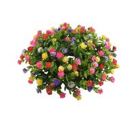 Gdfnmogo 35cm Artificial Eucalyptus Spring Wreath for Front Door Decor, Summer Green Wreath with Plastic Flowers for Indoor Outdoor Display, Hol(Colorful)