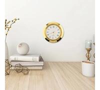 Gdfnmogo 36mm & 65mm Quartz Clock Inserts Movement Replacement Kit with Gold Arabic Numbers on White Dial, Transparent Lens, Gold Border - for DIY Clock Proj(A 36mm)
