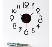 Gdfnmogo 3D Frameless Wall Clock with Silent Movement, DIY Acrylic Mirror Design & Customizable Number Stickers for Living Room, Bedroom, Kitchen, Office - 6(Gold)