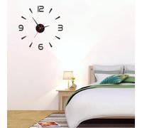 Gdfnmogo 3D Large Mirror Wall Clock Modern DIY Sticker for Office Home Shop Art Decor, Black Golden Acrylic 50cm(GOLDEN)