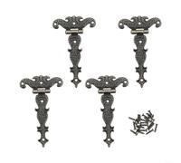 Gdfnmogo 4 Pack Antique T-Hinges, Heavy Duty Zinc Alloy Cabinet Hinges Decorative Hardware, For Wooden Boxes Jewelry Cases Shed Doors Furniture (Bronze)