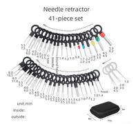 Gdfnmogo 41-Piece Car Terminal Pin Removal Tool Kit for Automotive Wire Harness Connector Off-Pin Extractor Tools with Storage Case, Stainless Steel and ABS Construction, O-Ring Handle Design