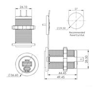 Gdfnmogo 45W PD USB-C Car Charger with QC 3.0 Dual Port for 12V 24V Vehicles, Fast Charging for Laptop Smartphone Compatible with