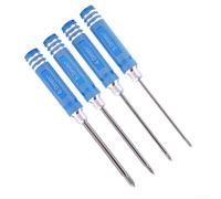 Gdfnmogo 4pcs Cross Head Screwdriver Set with 3/4/5/6mm for HSS Wrench Drivers, Non-Slip Aluminum Alloy Handles, Precision Hand Tools for RC Helicopter Repair and(Blue)