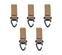 Gdfnmogo 5-Piece Camping Multi-Tool Set with Webbing Clip, Carabiner Fastener & Rotating Hook Buckle for Hiking, Backpacks and Belts - 11 x 3.8 cm Nylon-For Pla(DARK COLOR)