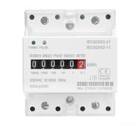Gdfnmogo 50Hz DIN Rail Single-Phase Electronic Energy Meter, 220V AC 100A kWh Counter with Pulse Output (800 imp/kWh) and LED Indicator for Residential & Light Commercial Use
