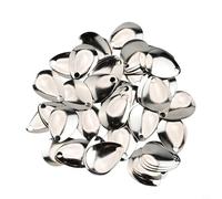 Gdfnmogo 50pcs Smooth Nickel-Plated Fishing Sequins for Tackle Crafting - Metal Spoon VIB Lure, 15×11mm & 17×13mm, 0.4g-0.6g, Gold/Silver Finish(SLIVER)