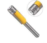 Gdfnmogo 6mm Shank Carbide Straight Flush Trimming Router Bit with 2 Bearings, Solid Hardened Steel Body, Industrial Grade Carbide Tip Milling Cutter for