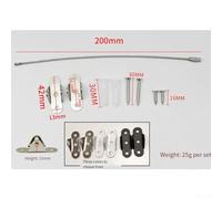 Gdfnmogo 6PCS Stainless Steel Anti-Tilt Fasteners Furniture Wall Anchors Set with Steel Cables for Cabinets, Wardrobes and Bookcases in Living Ro(BLACK)