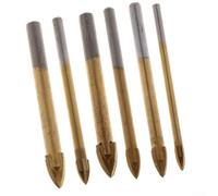 Gdfnmogo 6pcs Triangle Shank Drill Bits Set 4-12mm Carbide Tipped for Concrete Brick Tile Glass Wood Metal, Heavy Duty Masonry Drilling Tools with Reinforced