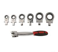 Gdfnmogo 7Pcs Ratchet Wrench Set With Interchangeable Heads 8/10/13/14/17/19MM Quick Release Combination Spanner Tool Kit For Automotive Repair Workshop