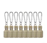 Gdfnmogo 8pcs ABS Egi Squid Jig Fishing Hook Protective Cover with Carabiner, Compatible with Wood Shrimp and Octopus Hooks, Compact Storage and(06 beige)(L)