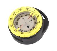 Gdfnmogo ABS Luminous Underwater Scuba Diving Compass with Tube Clamp and Reading, ABS and Organic Glass Construction, Easy-to-Read(Yellow)