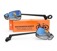 Gdfnmogo Adjustable Dual-lens Rear-view Mirror With 360-degree Rotation And Wide-angle View; Aluminium Alloy Handlebar-mounted Rear-view Mirror Suitable For 21-26 Mm Handlebars