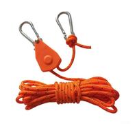 Gdfnmogo Adjustable Pulley Windproof Rope for Tents, 5m Tent Guy Line with Buckle, 4mm Thick Camping Wind Rope with Carabiner, Compatible with Ca(D)