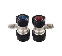 Gdfnmogo Adjustable R134a Quick Coupler Adapter Set for Automotive AC Evacuation and Recharging - High-Side & Low-Side Connectors with 14mm Flare, Brass Valve Body, Leak-Proof O-For Ring Seal