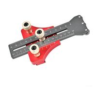 Gdfnmogo Adjustable Table Saw Thin Rip Jig with Inverted Roller Cutting Limit Tool, Precision Millimeter & Inch Scales, Anodized Aluminum Alloy Guide for(red)