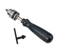 Gdfnmogo Aluminium Alloy Hand Drill, 0.6-6mm Keyless Chuck, Compact, 10PCS Carbide Drill Bits, For PCB, Plastic, Wood, Electronics Assembly, DIY Crafts(Hand drill)