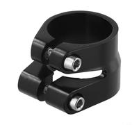 Gdfnmogo Aluminum Alloy Seatpost Clamp for 28.6mm & 31.8mm Seatposts - Double-Bolt Dual-Layer Design, Lightweight 43g, Compatible with Carbon F(Black)