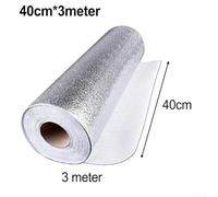 Gdfnmogo Aluminum Foil Kitchen Splashback Sticker, Heat-Resistant & Wall Protector for Backsplash, Oven Hood, Cabinets - 40 cm x 100 cm, Silver(40CM*)