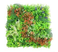 Gdfnmogo Artificial Flower Wall Panel Privacy Screen, 50X50cm Protected Garden Backdrop, Indoor Outdoor Decorative Green Fence Cover(B)