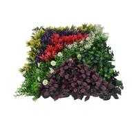 Gdfnmogo Artificial Greenery Flower Wall Panel with UV Protection and Waterproof Design for Indoor Outdoor Garden Privacy Screen, 50x50cm(C)