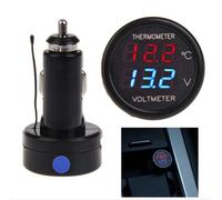 Gdfnmogo Automotive LED Dual Display Thermometer And Voltmeter 2 In 1 Device For Cars, Trucks, RVs, Boats, And Buses 12 24V