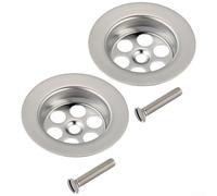 Gdfnmogo Bath Hole Spare Kit, 70Mm Stainless Steel Bathtub Drain Cover With Screw, Silver Overflow Plate Replacement For Bathroom Tub, 2 Sets