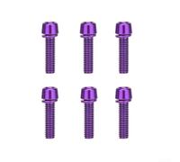 Gdfnmogo Bicycle Stem Bolts M5 x 18mm Titanium Plated Stainless Steel Screws for Handlebar Bar End Fixing Hardware 6 Pack Purple Red Blue Black Gold Green colors Options(D)