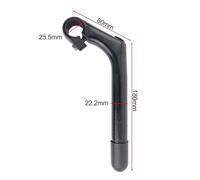 Gdfnmogo Bike Stem 80x180mm Aluminum Alloy Gooseneck Handlebar Stem for 22.2mm/25.4mm Fork Silver Black Compatible with Road Plus Mountain Bikes(80x25.4x22.2x180 B)