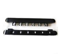 Gdfnmogo Billiard Pool Cue Rack Wall Mount Wooden 6-Slot Holder for Snooker and Pool Sticks, Hanging Storage Organizer for Cues, Gloves, Towels, Keeps Billiard Room(black)