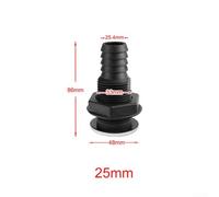 Gdfnmogo Boat Bilge Pump Outlet 20mm/25mm Black Nylon Through Hull Fitting with Stainless Steel Flange for Above Waterline Drainage, Scupper, Sink(A)(25mm)