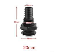 Gdfnmogo Boat Bilge Pump Outlet 20mm/25mm Black Nylon Through Hull Fitting with Stainless Steel Flange for Above Waterline Drainage, Scupper, Sink(A)(20mm)