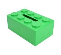 Gdfnmogo Building Block Tissue Box for Bathroom, Wall-Mounted or Desktop Storage Organizer, Made of Durable ABS Material, 20 x 12.6 x 8 cm, for Ho(GREEN)