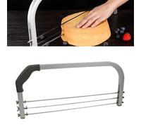 Gdfnmogo Cake Leveller with 3 Adjustable Blades, Aluminium Multiple Layer Cake Slicer and Decorating Wire Tool with Measuring Guide for Precise Baking
