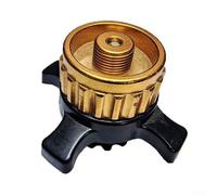 Gdfnmogo Camping Gas Canister Adapter Converts Campingaz-CV Easy-Clic to EN417 Threaded Valve, Durable-Brass Alloy Construction with Secure Lock(Gold)