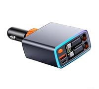 Gdfnmogo Car Charger with Retractable 4-in-1 USB Cable, Fast Charging for, Compatible with 12-24V Cars, Starlight Design, 80cm Extended Len(GRAY)