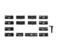 Gdfnmogo Car Climate A/C Control Panel Switch Button Set, 14-Piece Black Plastic Replacement Kit for 5 Series E39 1996-2002 and E53 1998-2006