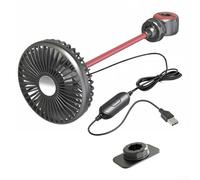 Gdfnmogo Car Fan with 3 Speed Adjustable Settings for 360 Degree Rotating Flexible Hose Cooling, USB Powered 5W DC Black ABS Material, Compatible