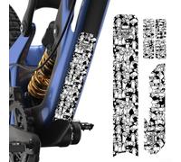 Gdfnmogo Carbon Fiber Texture For Bike Frame Protector Stickers Set, Scratch-Resistant Shockproof For Bicycle Frame Protection Film with Chain(Cartoon)