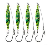 Gdfnmogo Catfish Float Rig 4pcs Rattling For EVA Foam Fishing Bobbers with High Carbon Steel Circle Hook and Soft Steel Leader Wire, Swivel Anti-Twist(green)